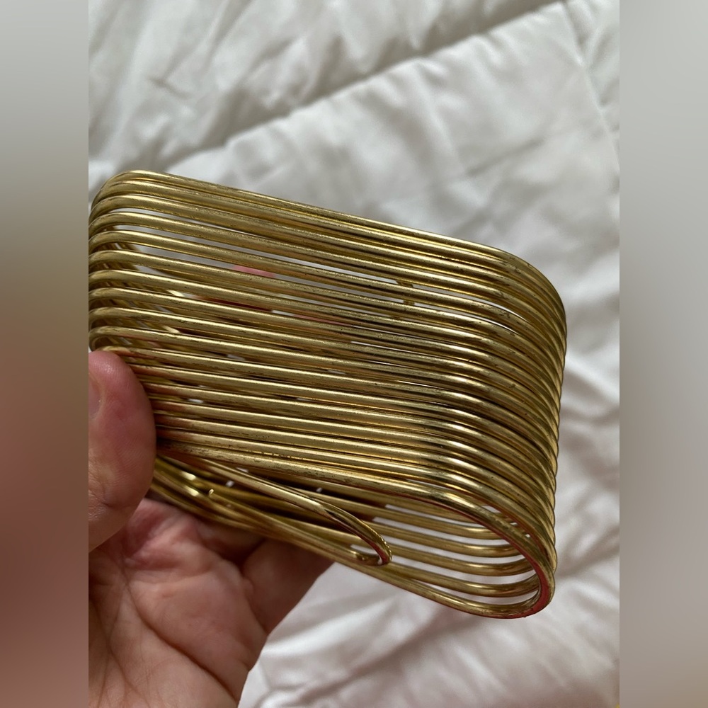 ANTHROPOLOGIE Gold Paper Clip Note Holder ClipNote Desk Organizer - Picture 3 of 6
